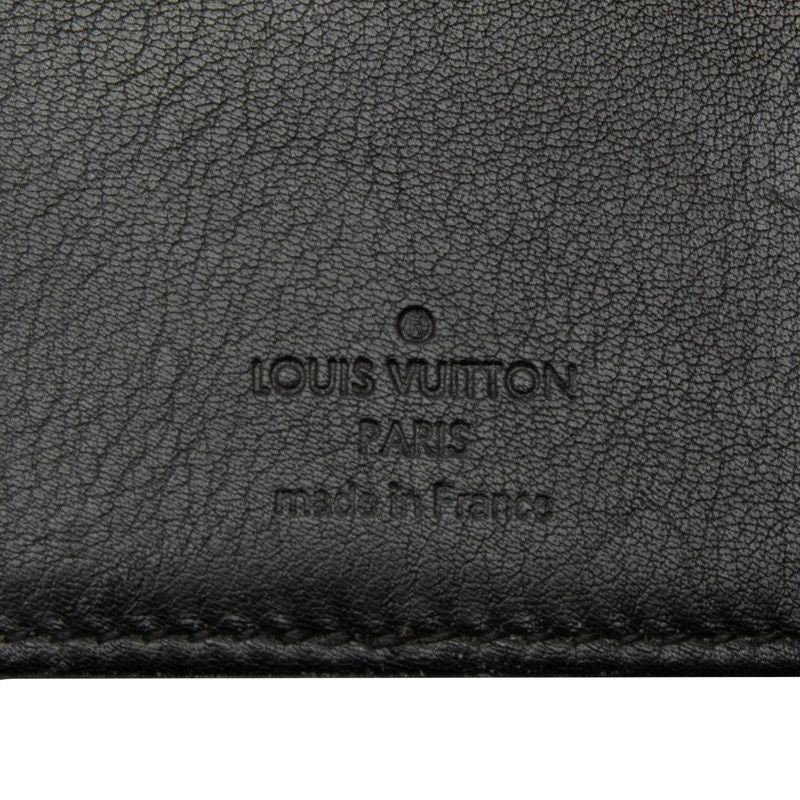 Louis Vuitton Mahina Portefeuille Amelia Bifold Wallet Black Leather — view 6