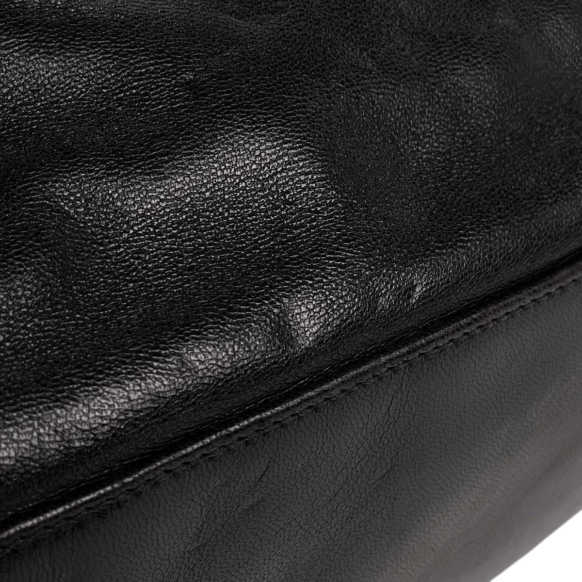 Chanel CC Logo Chain Backpack Leather Black — view 9