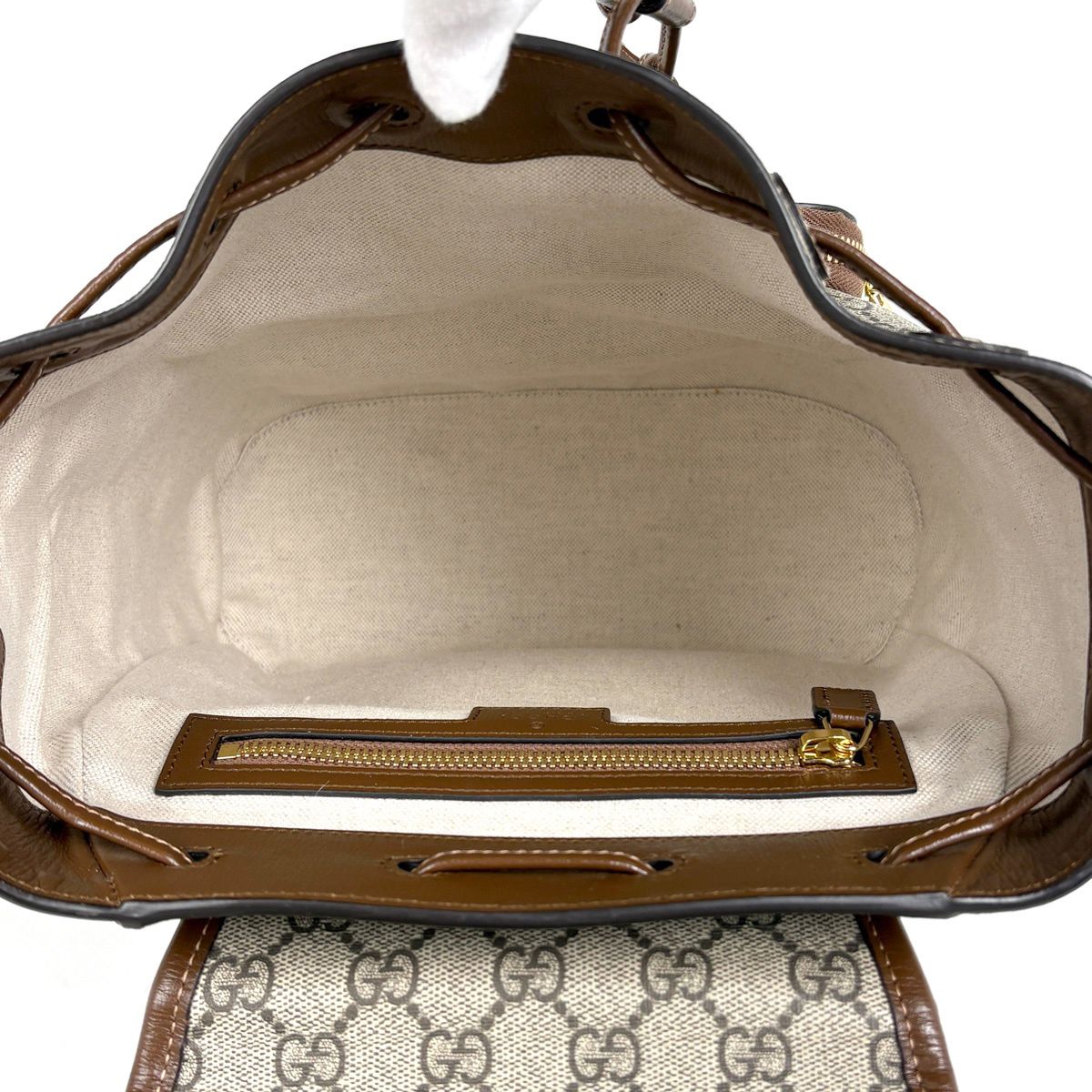 Gucci GG Pattern Backpack Interlocking Supreme Beige Brown — view 7