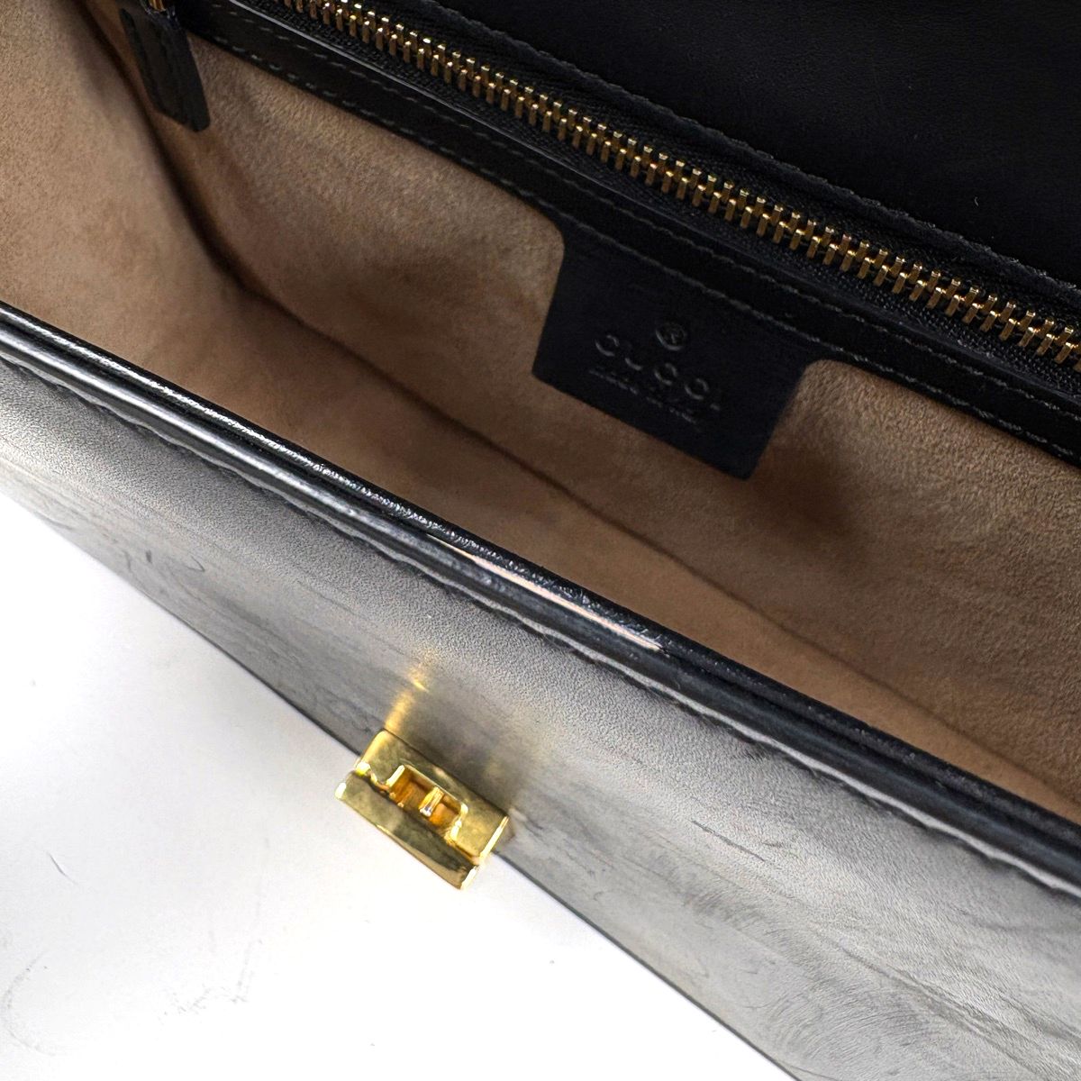 Gucci Sylvie Shoulder Bag Sherry Line Web Leather Black — view 9