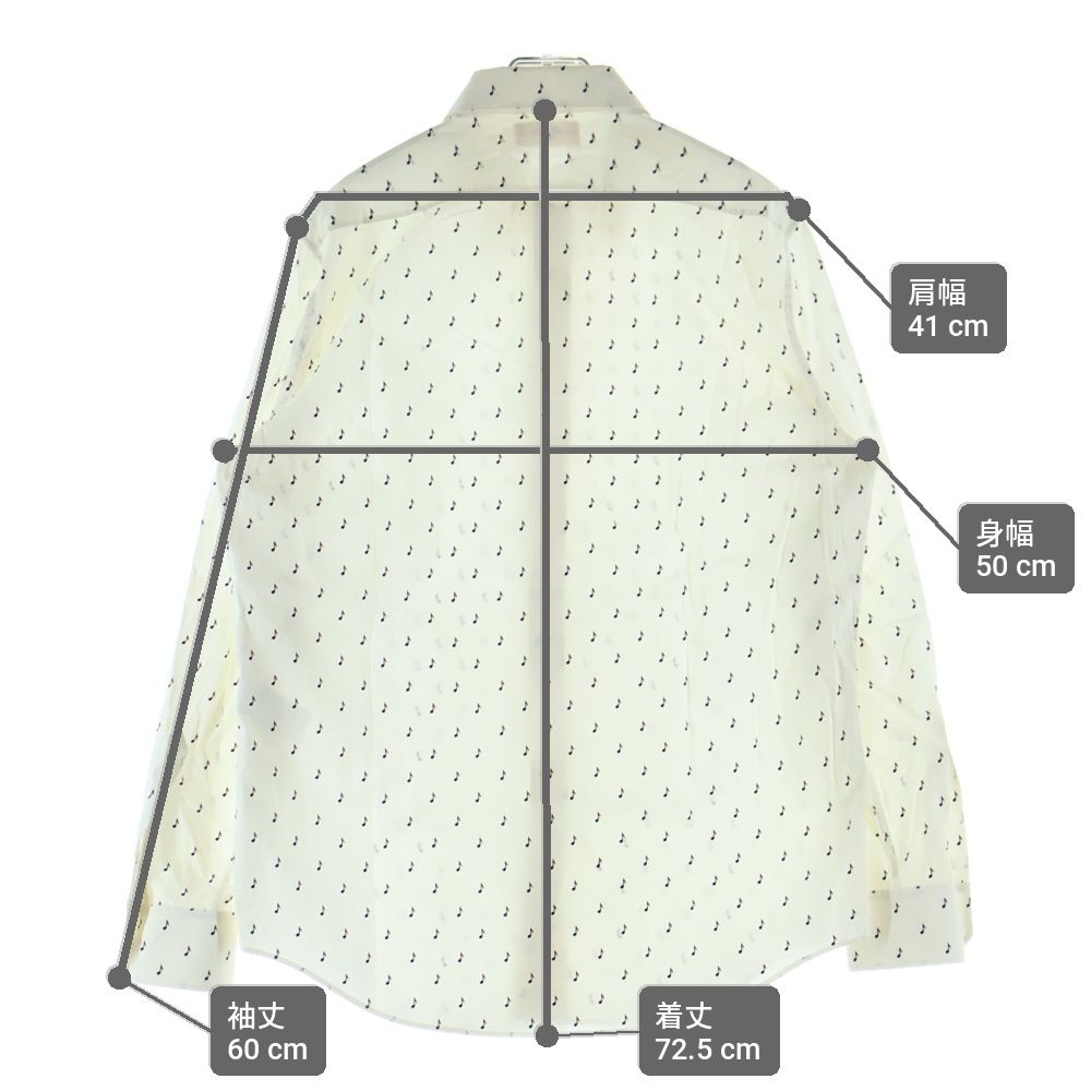 Celine Music Note Long Sleeve Shirt White — view 9