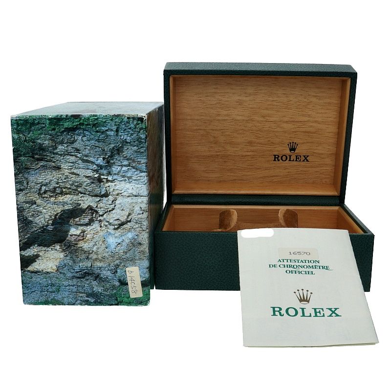 Rolex Tritium Single Buckle Box SS Watch Black Polished — view 6