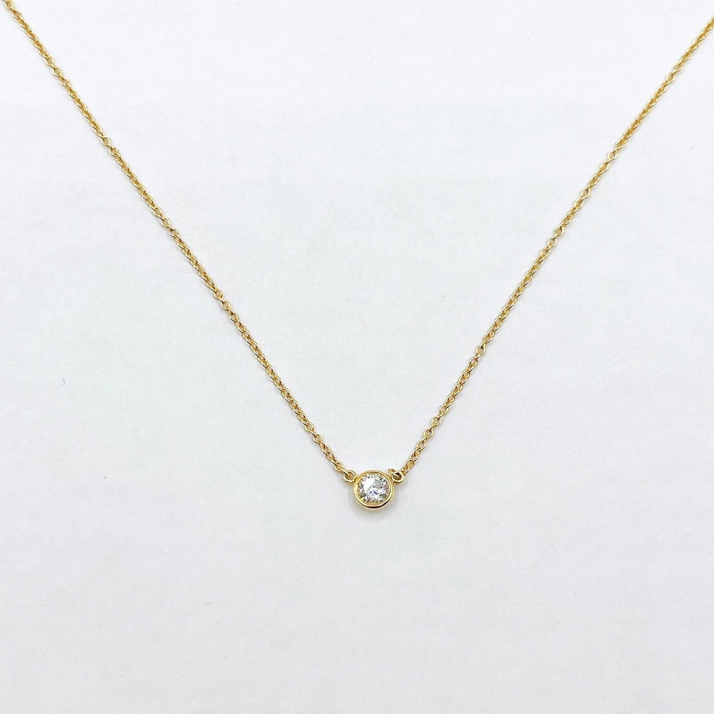 Tiffany & Co by the Yard Diamond Yellow Gold Necklace 40.5 cm — view 9