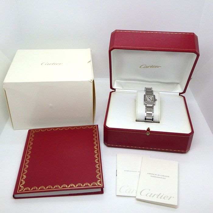 Cartier Watch Tank Francaise SM Square Ivory Dial SS Quartz Analog — view 9
