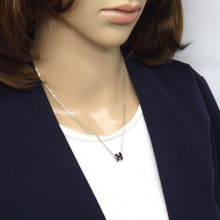 Hermes Necklace Pop Mini Black Lacquer Metal — view 7