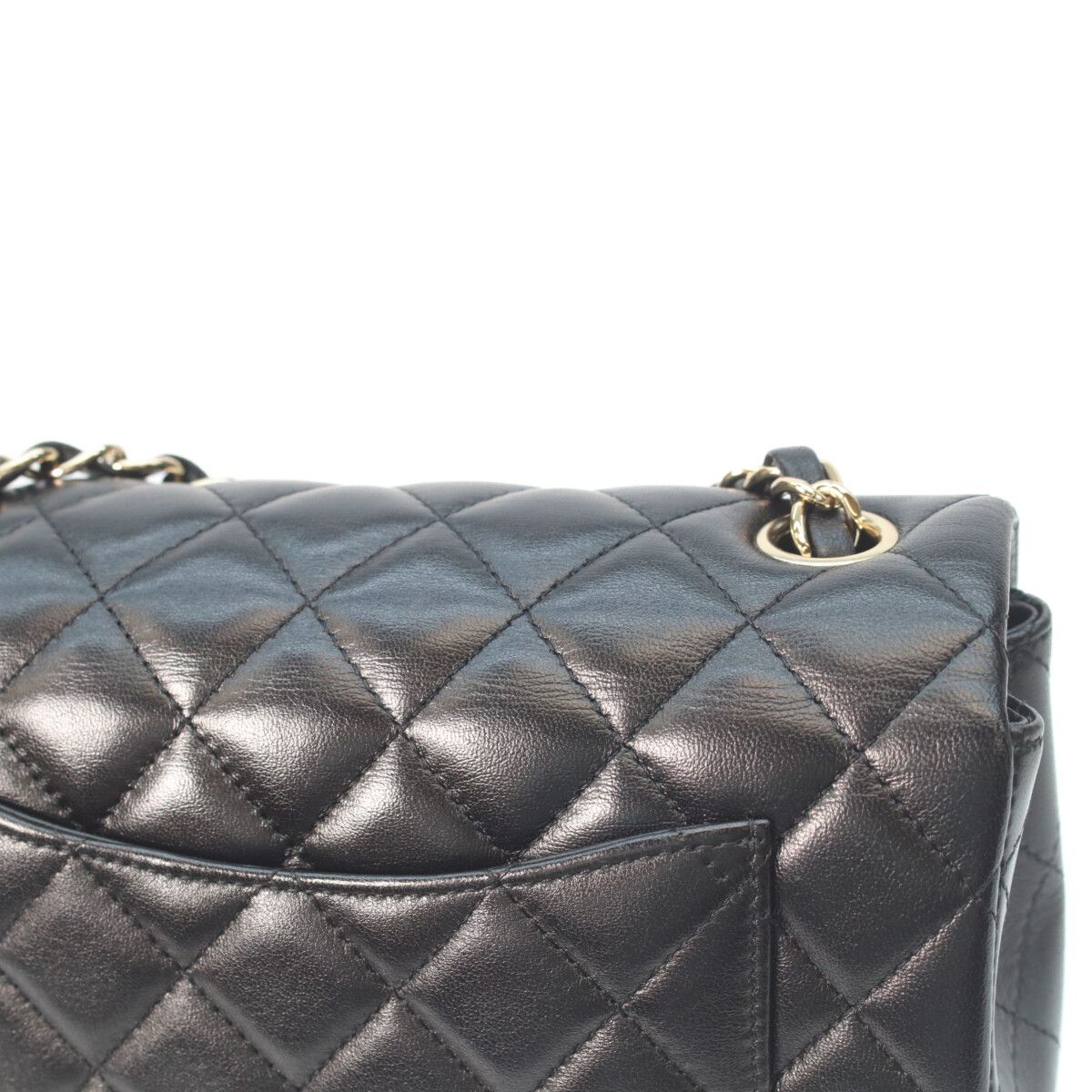 Chanel Black Lamb Gold Mini Quilted 20 Chain Shoulder Bag — view 9