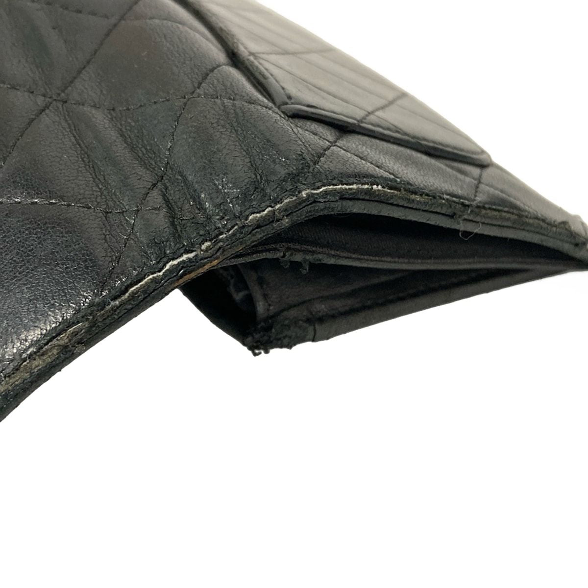 Chanel Wallet Quilted Black CC Logo Lambskin — view 9