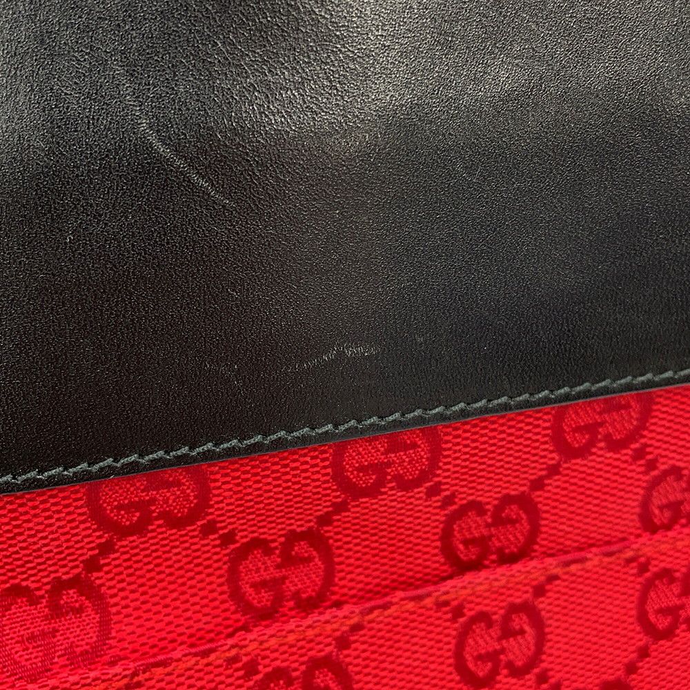 Gucci Shoulder Bag GG Canvas Leather Black — view 9