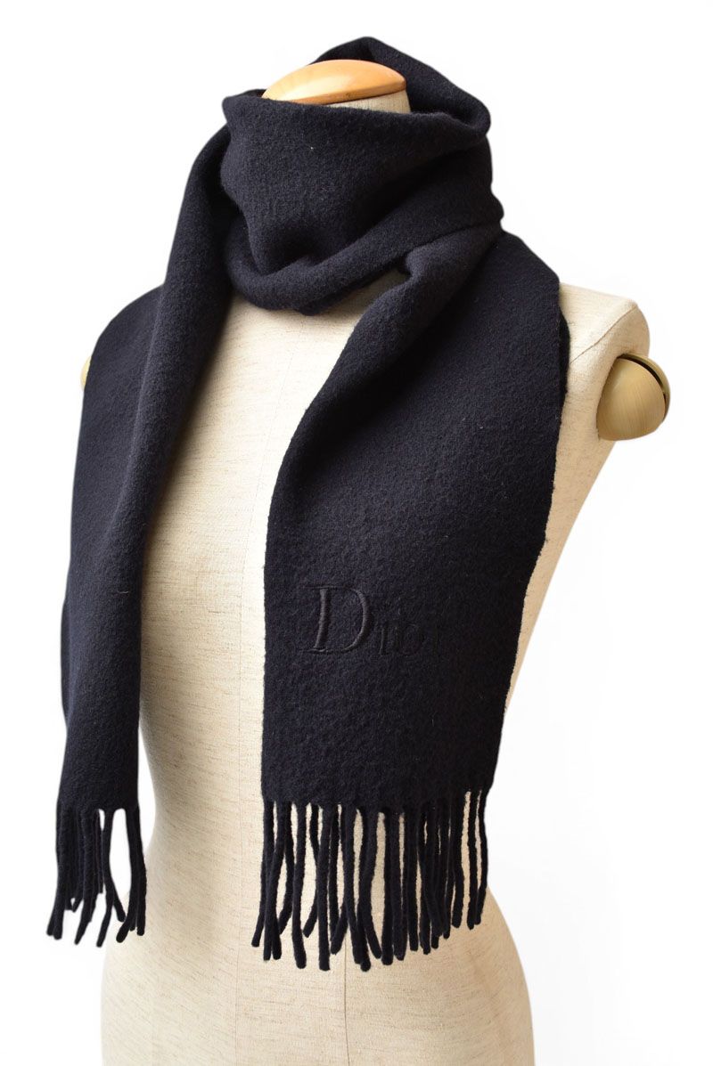 Dior Scarf Vintage Winter Wool Black — view 5