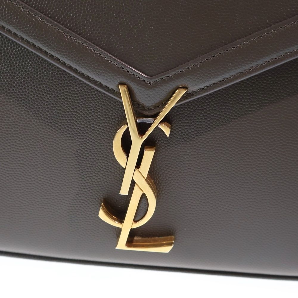 Saint Laurent Yves Cassandra Leather Mini Shoulder Bag Gray — view 6