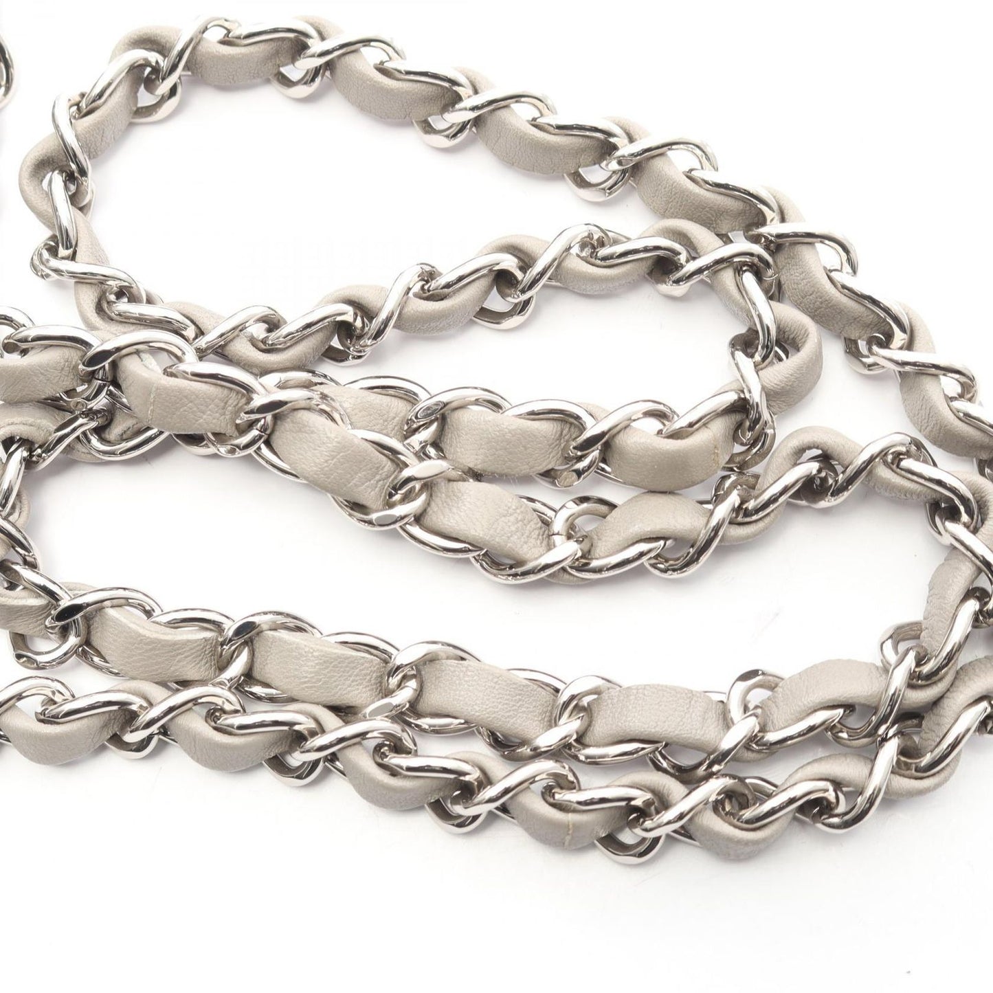 Chanel Shoulder Bag Mini Quilted Gray Lambskin Chain — view 9