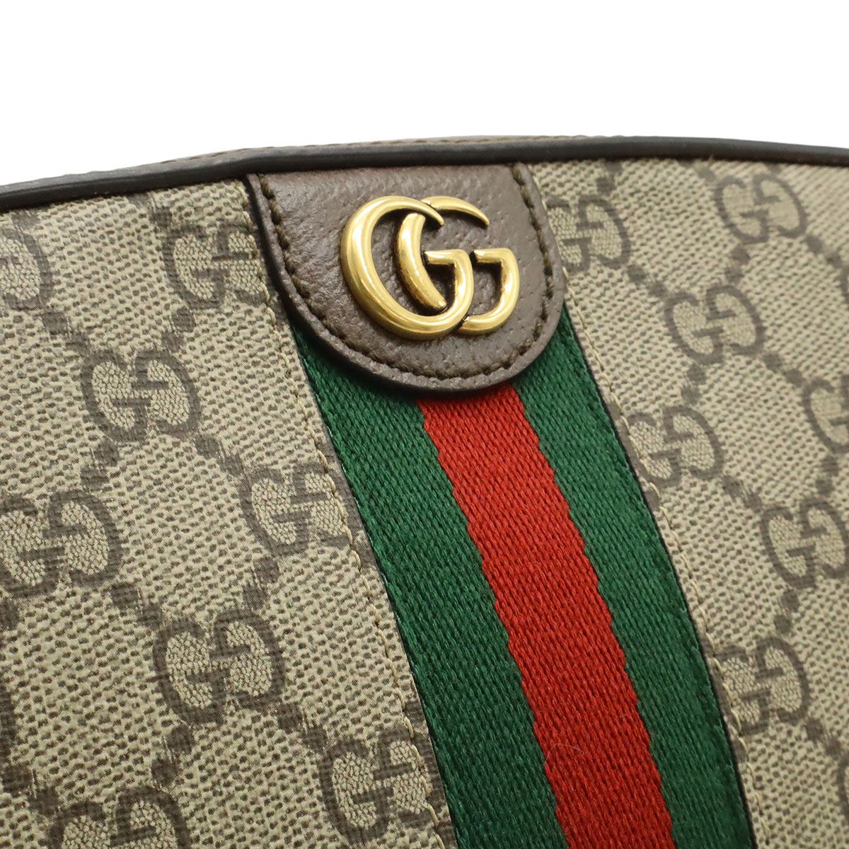 Gucci Ophidia GG Supreme Small Cross Belt Bag 2-Way Clutch Beige Mocha Brown — view 8
