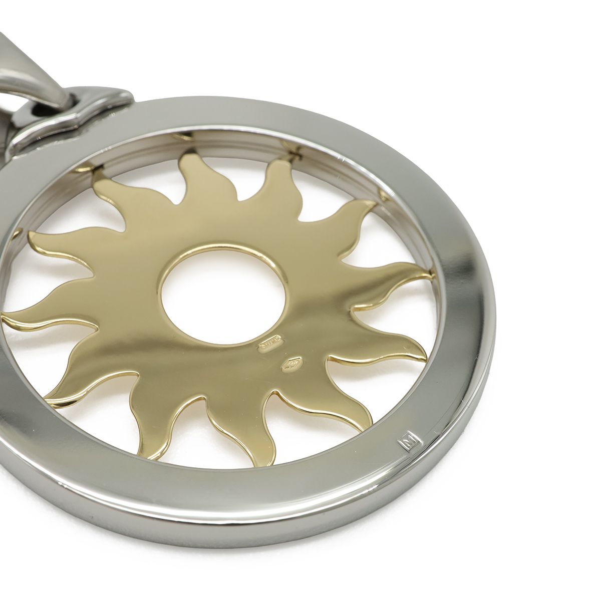 Bvlgari Tondosan Sun Motif Pendant Head Top Charm 18k Yellow Gold SS — view 4