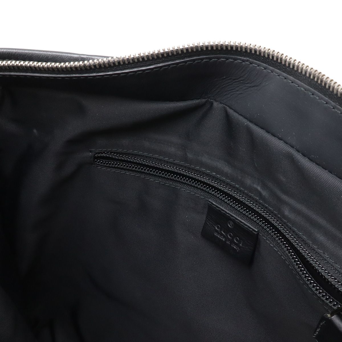 Gucci Guccissima Sherry Line Shoulder Bag Rubber Coating Leather Black Silver — view 9