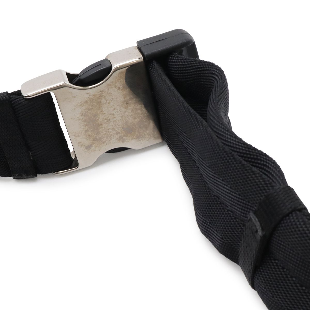 Prada Waist Bag Pouch Hip Nylon Nero Black Silver — view 9