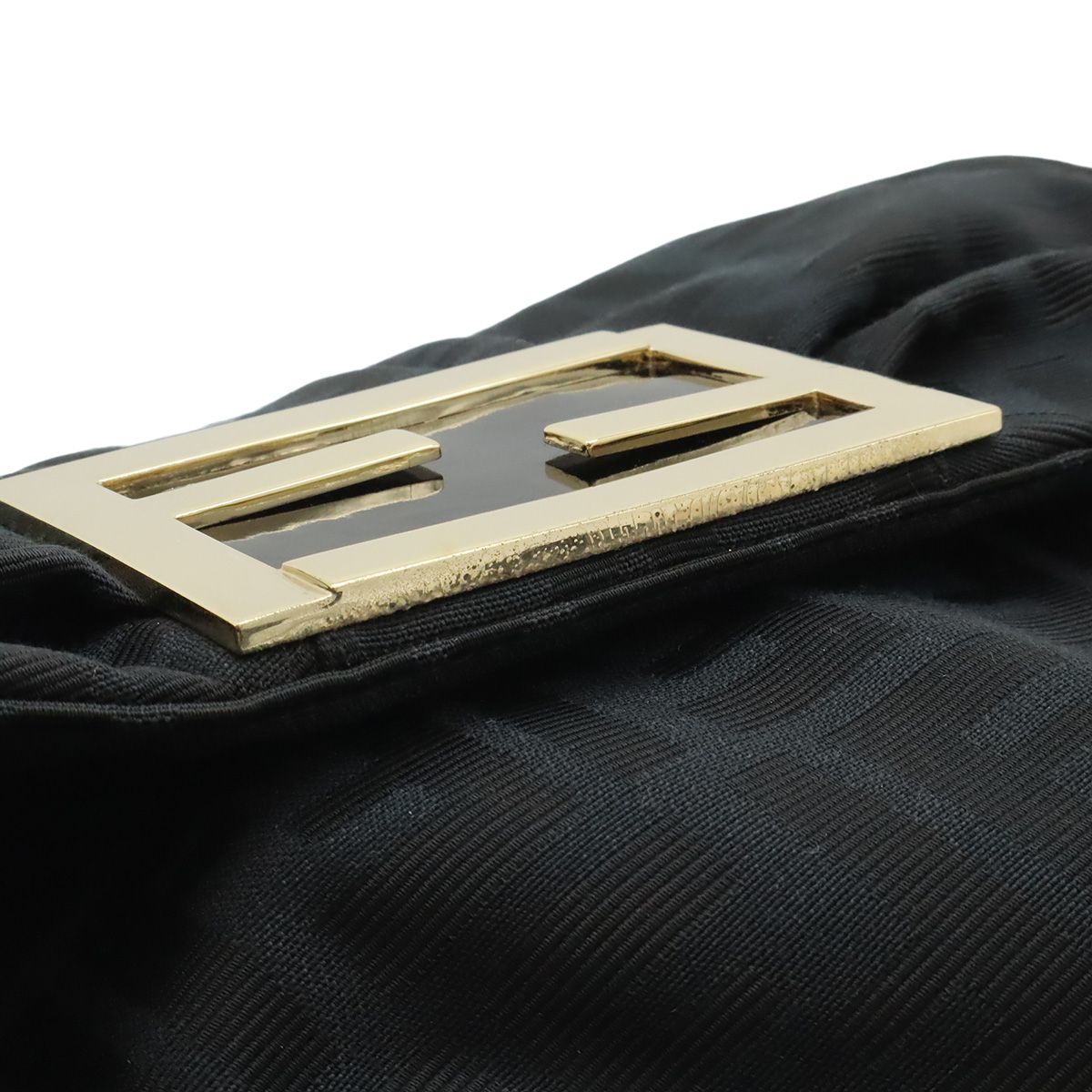 Fendi Shoulder Bag Chain Zucca Pattern Canvas Black Gold — view 9