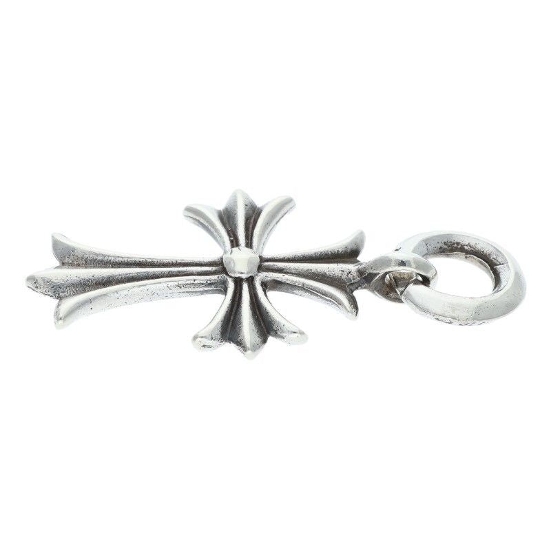 Chrome Hearts Tiny CH Cross Vintage Charm Silver Necklace Top — view 5