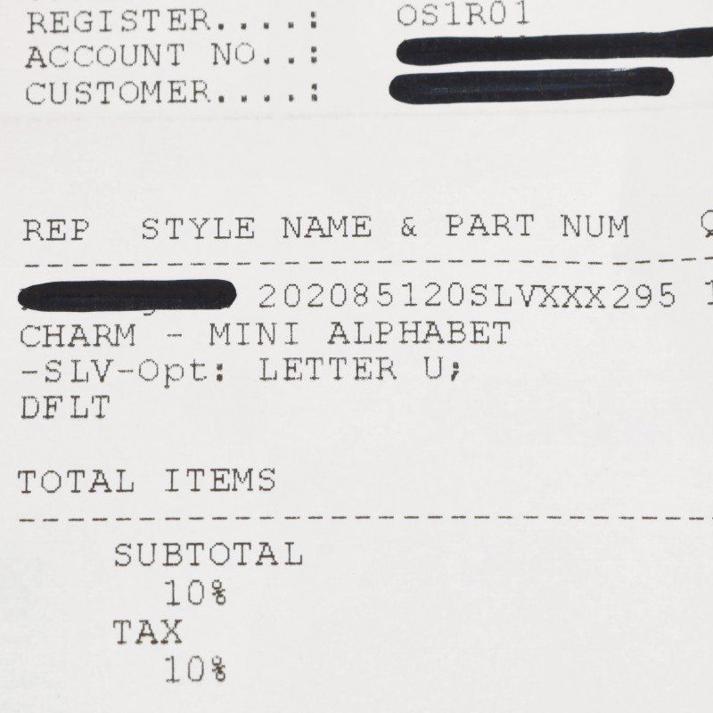 Chrome Hearts Stack Alphabet Charm Initial Silver Necklace Top — view 5