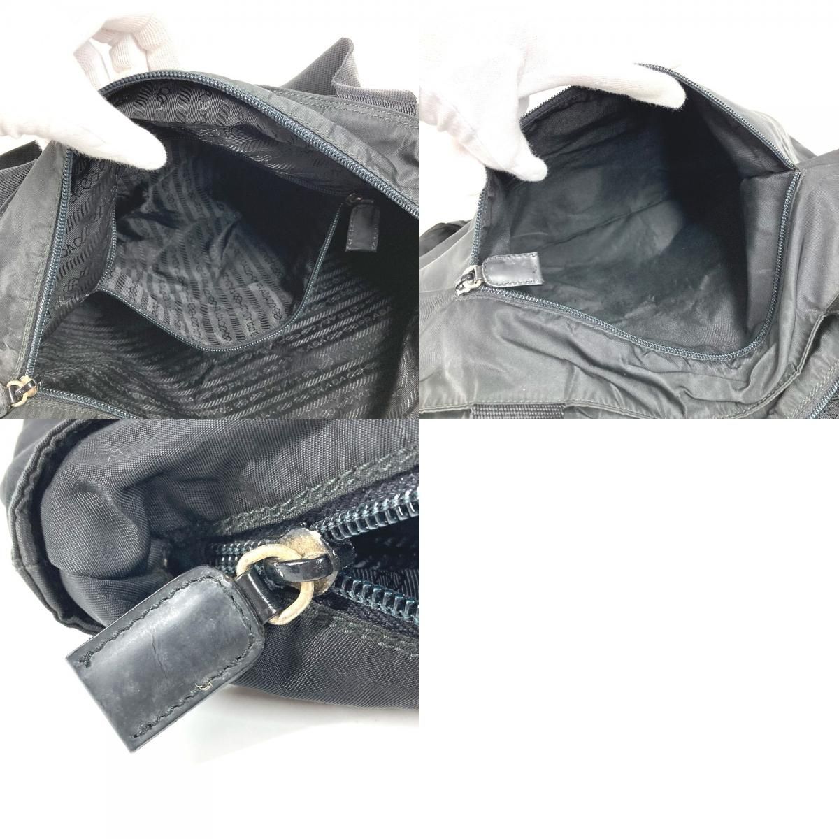 Prada Shoulder Bag Triangle Logo Nylon Black — view 9