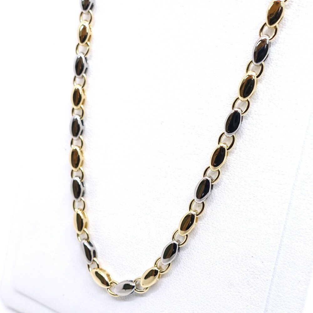 Bvlgari Rice Chain Necklace 18k SS Yellow Gold 59.5 cm Only Polished — view 8