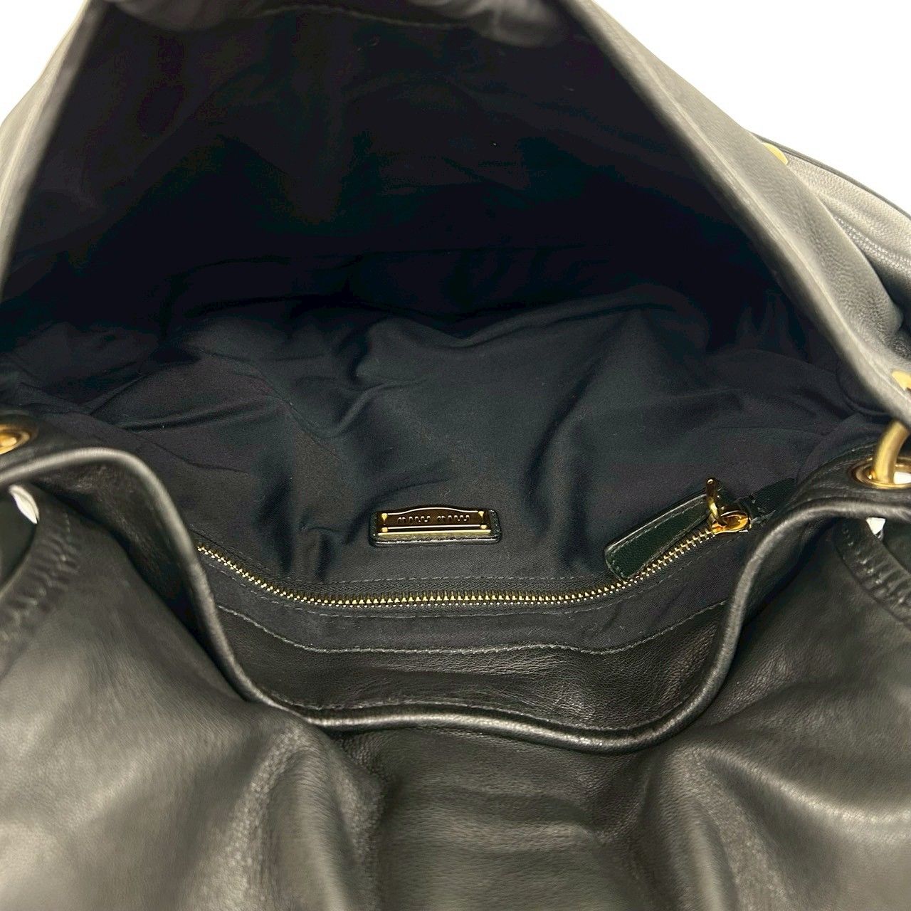 Miu Miu Matelasse Logo Leather 2-Way Tote Shoulder Bag Black — view 9