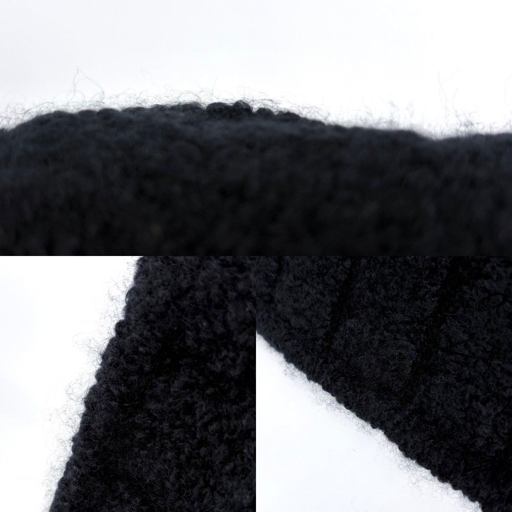 Chanel Scarf Check Knit CC Logo Cashmere Silk Polyamide Black — view 4