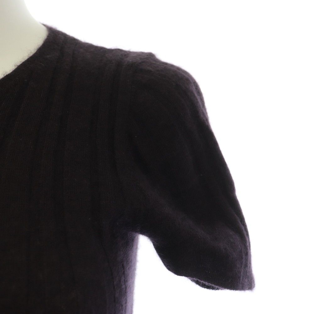 Prada Knit Sweater Short Sleeve Cashmere Silk 40 Purple BB — view 6