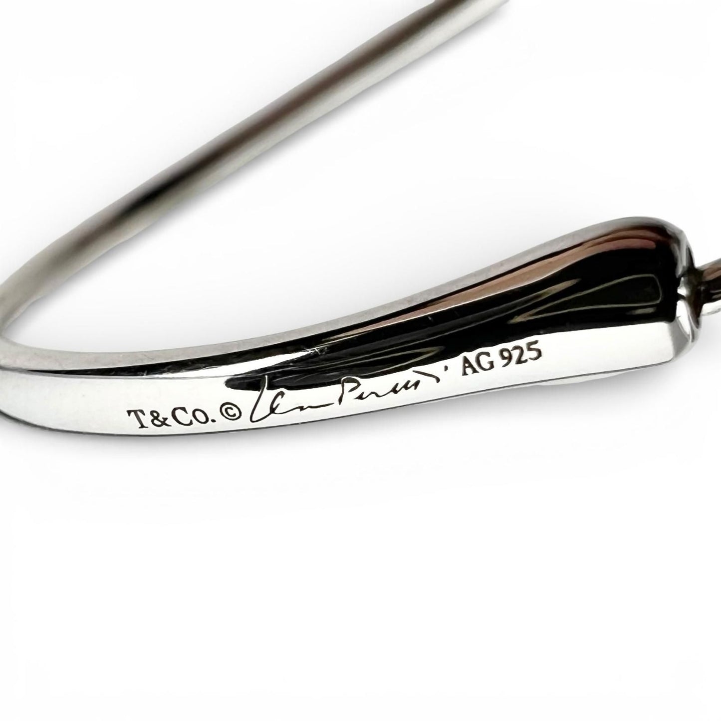 Tiffany & Co Elsa Peretti Open Heart Hoop Earrings Silver — view 6