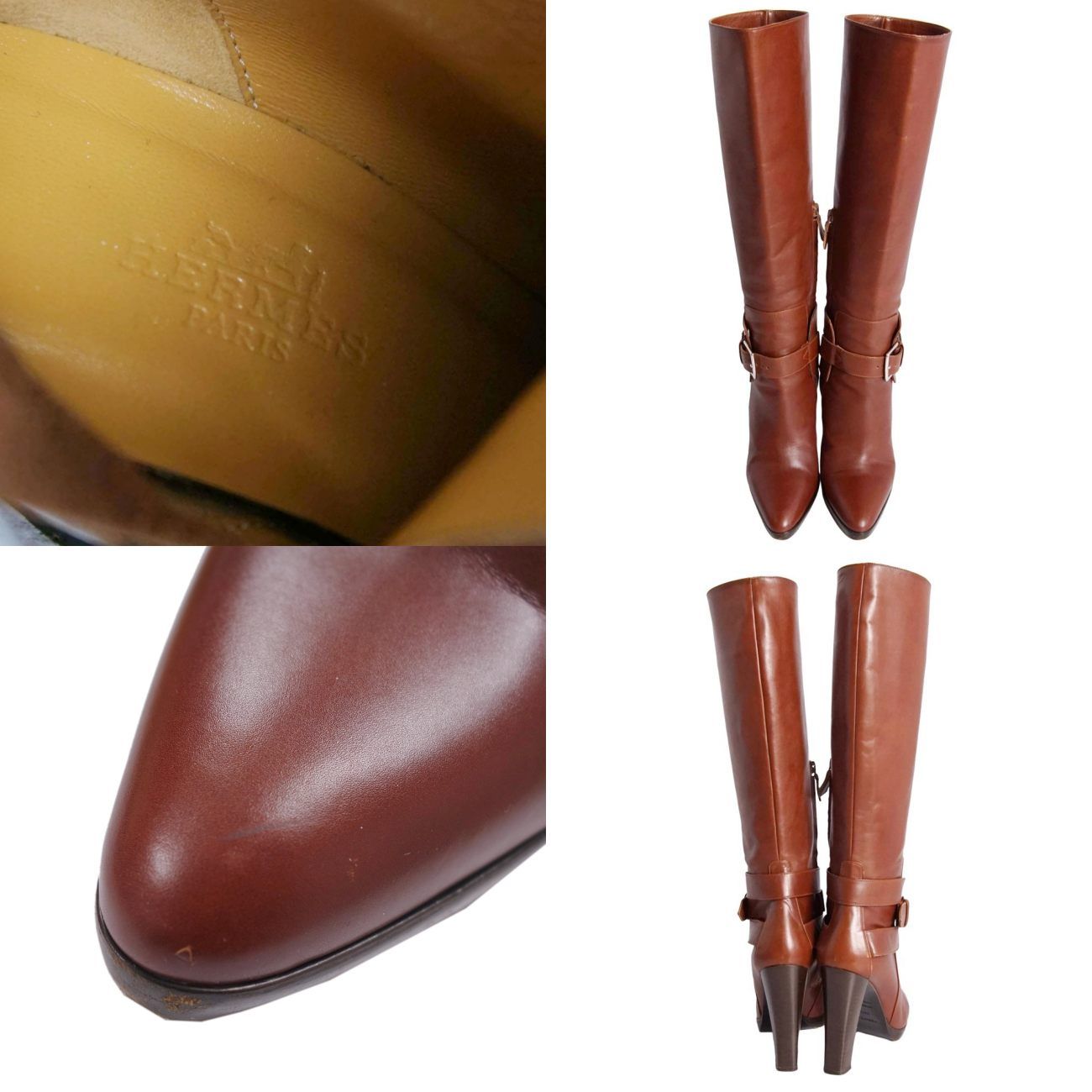 Hermes Boots Long Leather Heels Shoes — view 9