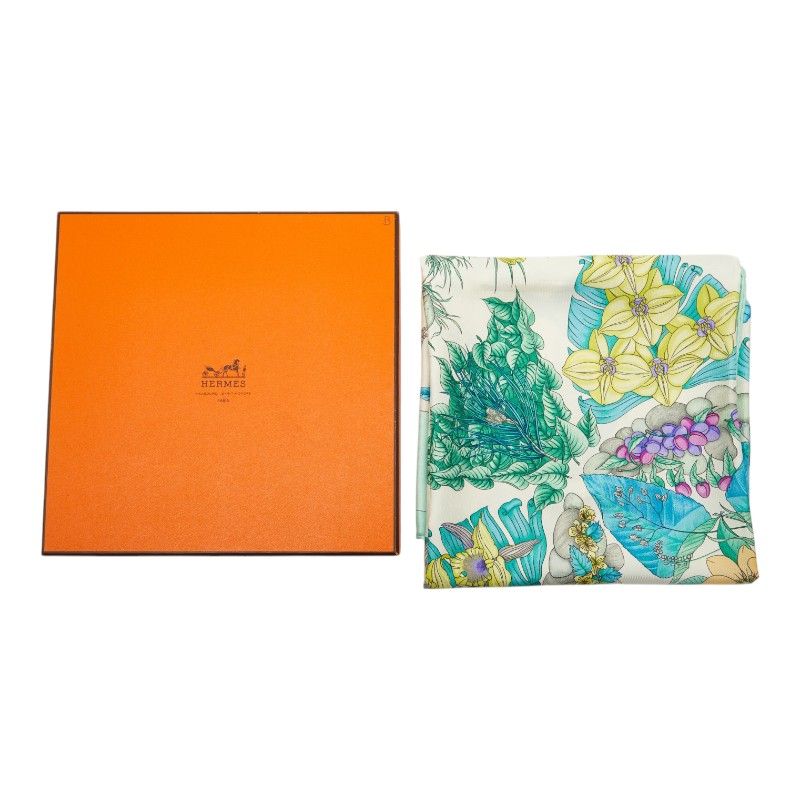 Hermes Carre 90 Pythagore Pythagoras Scarf Green Silk — view 9