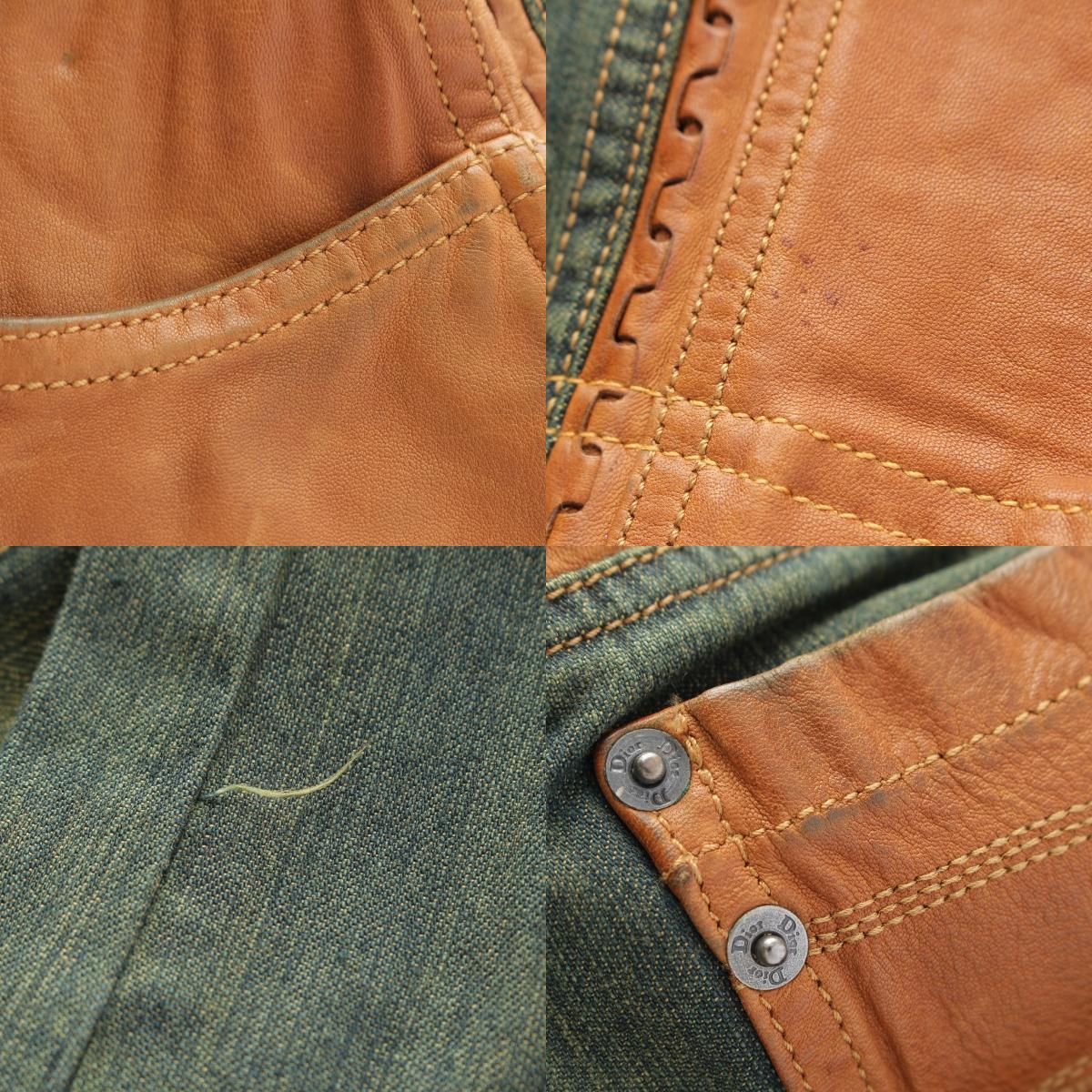 Dior Galliano Era Leather Trim Pants — view 9