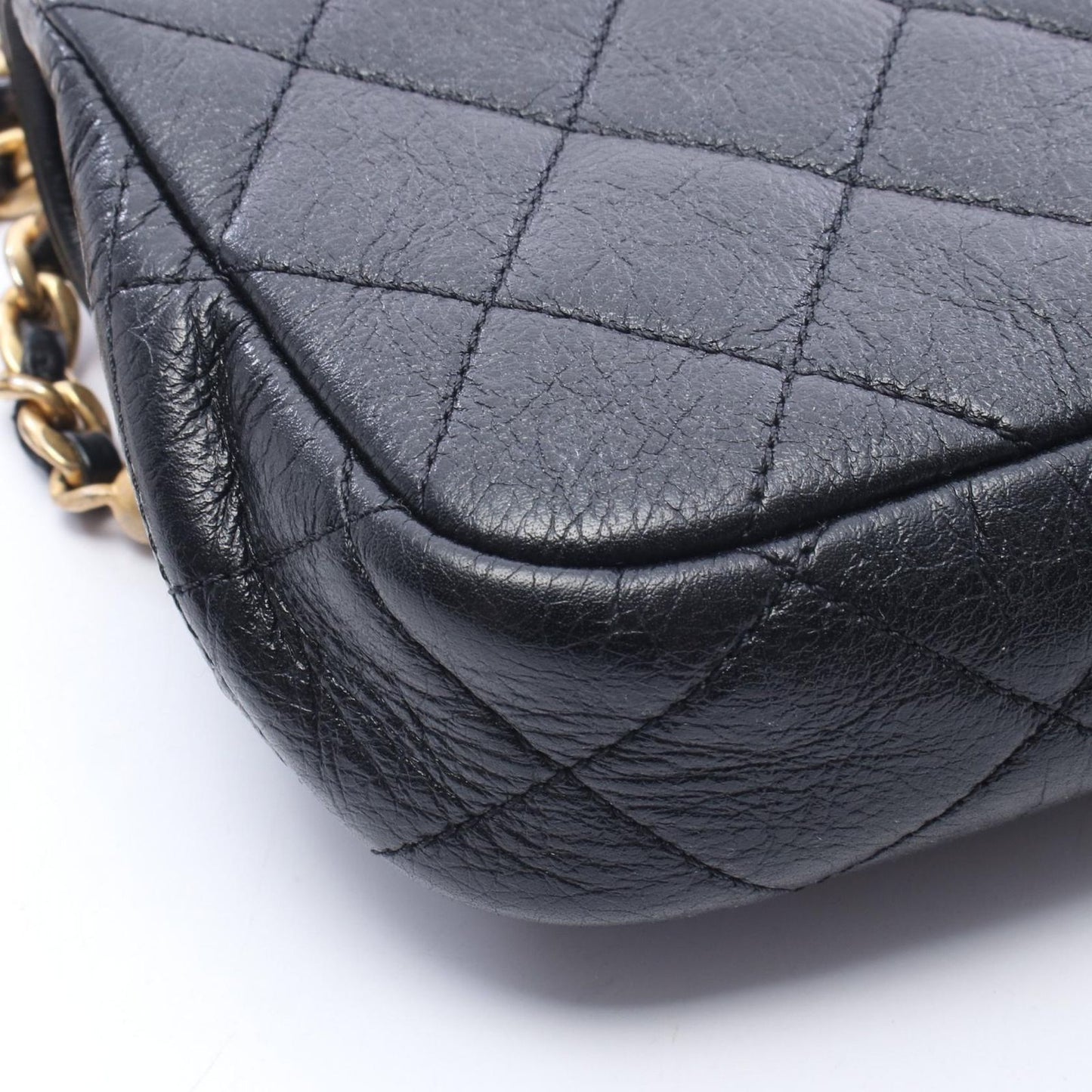 Chanel Shoulder Bag Quilted Small Flap Black Leather Chain — view 7
