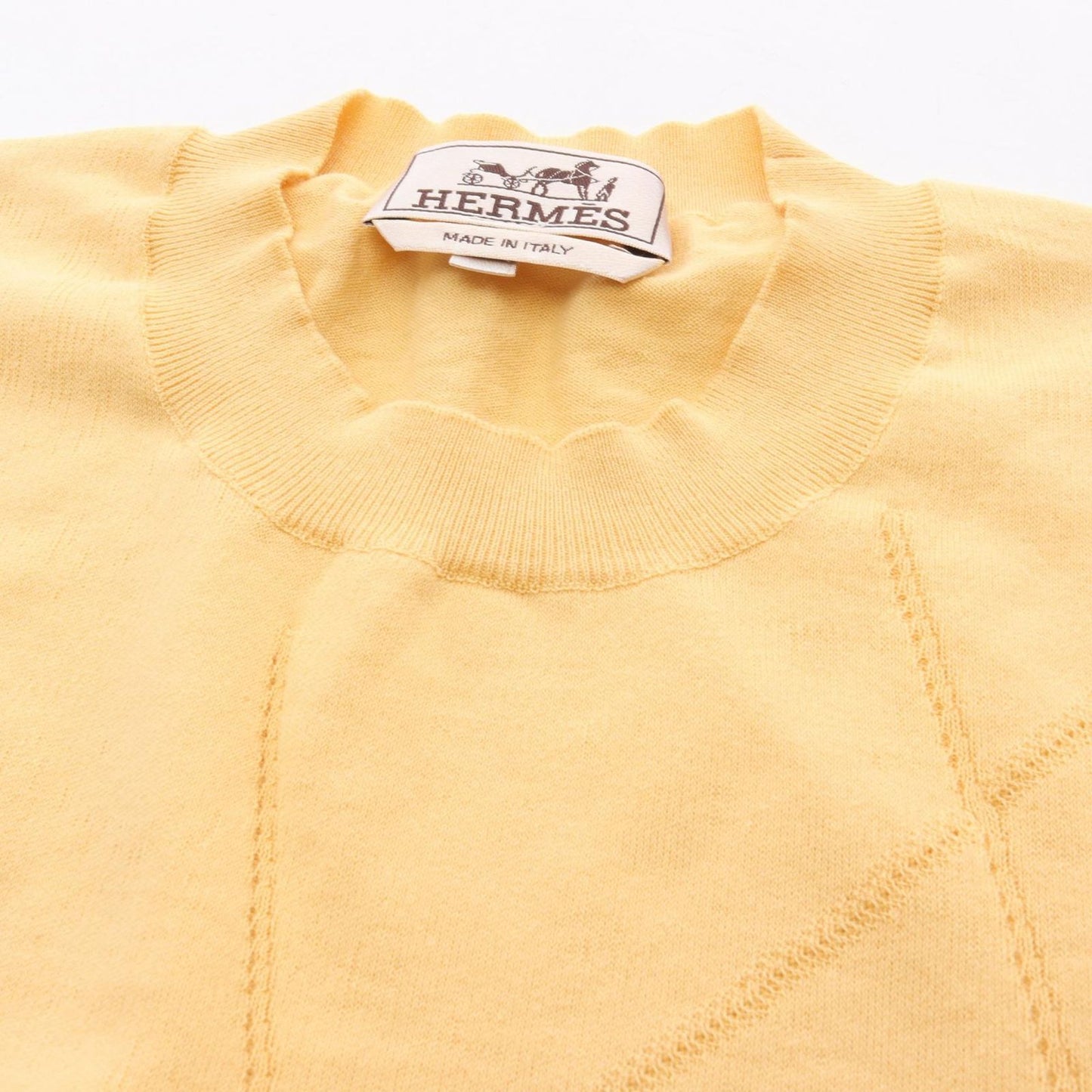 Hermes Knit Selles en Fragments Short Sleeve Cotton Sweater — view 5