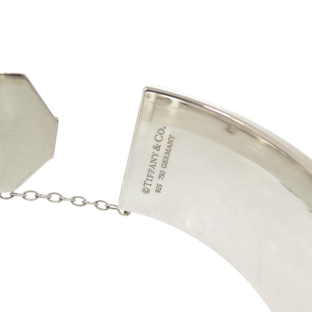 Tiffany & Co Heart Lock 925 Sterling Silver 18k Pink Gold Bangle Bracelet — view 9