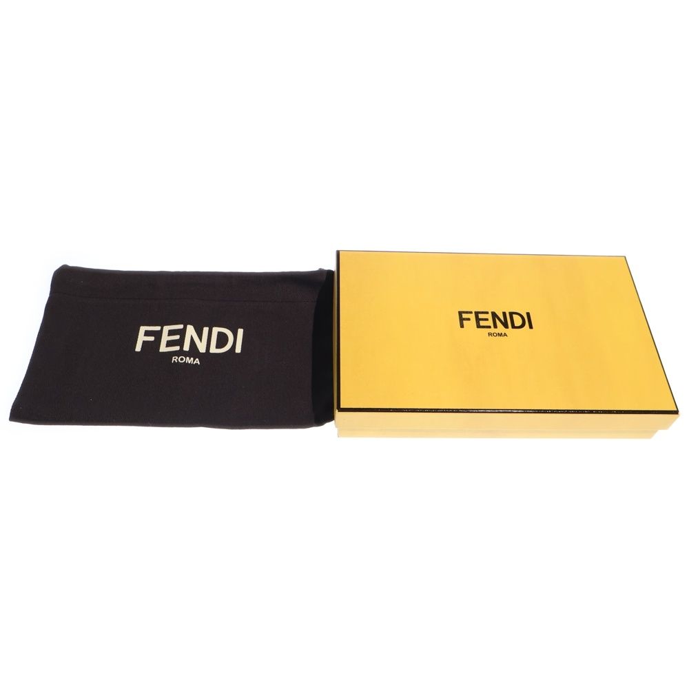 Fendi Bugs Eye Zip Around Wallet Card Case Black Leather Silver — view 6