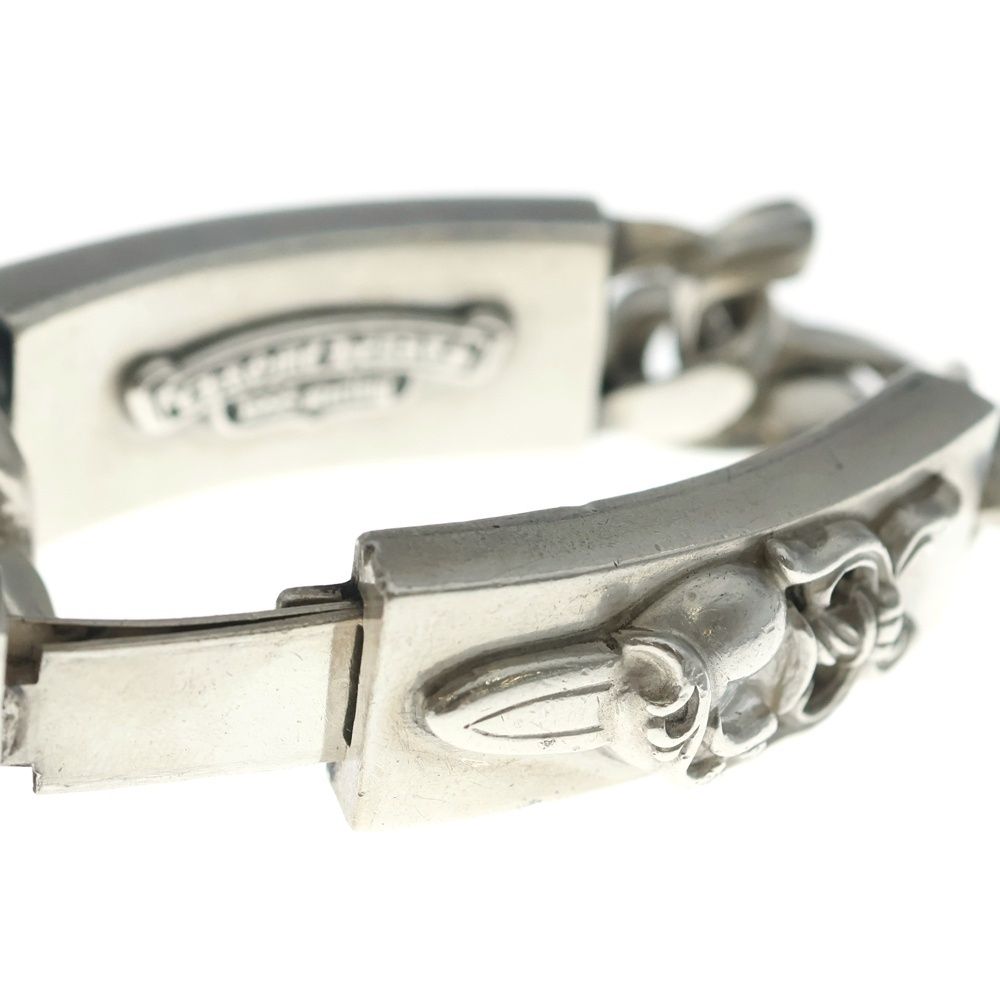 Chrome Hearts Double ID Floral Heart Daga Bracelet Silver — view 6