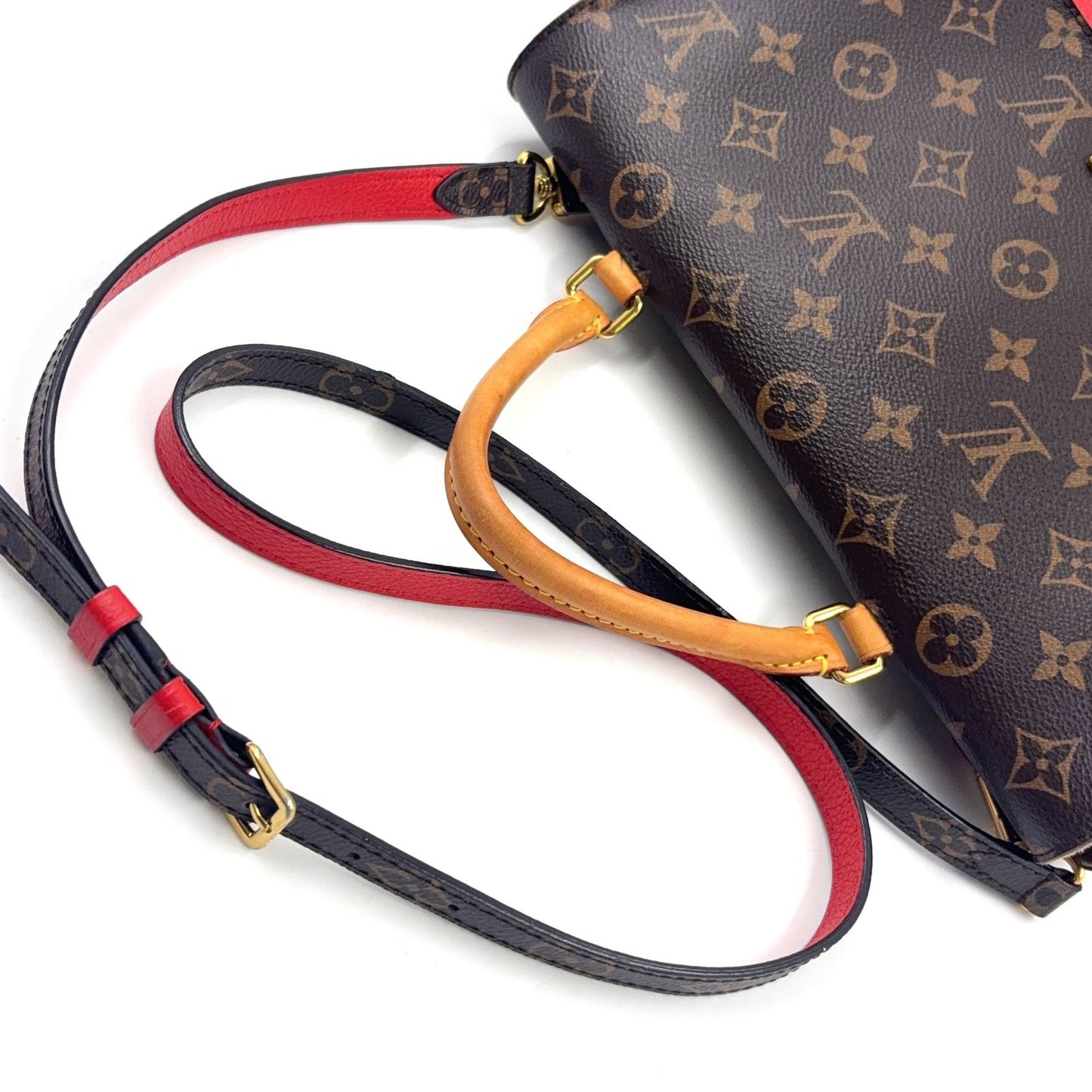 Louis Vuitton Marignan Monogram Coquelicot Leather Brown Red Handbag — view 9