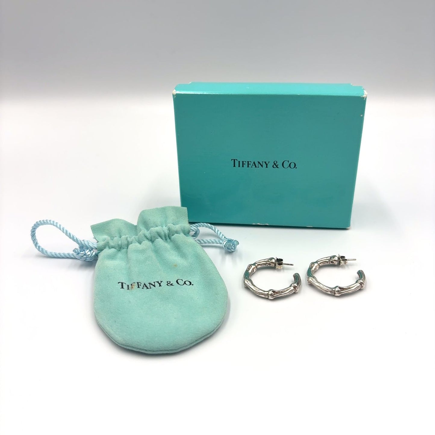 Tiffany & Co Bamboo Hoop Silver Earrings — view 9