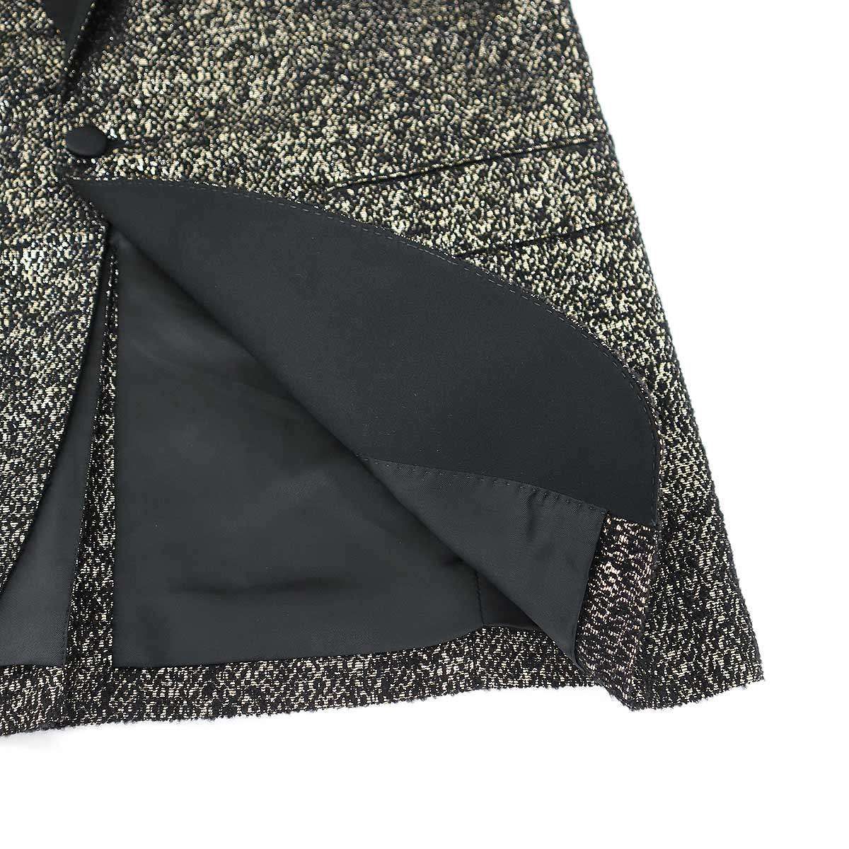 Celine Satin Lapel Lamethaxe de Jacket Black Gold 50 — view 6