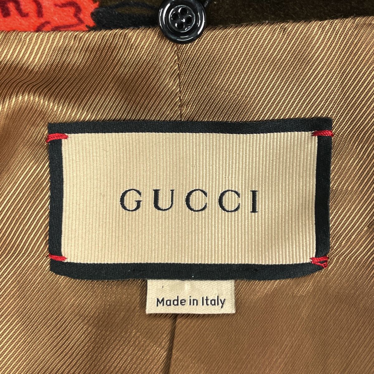 Gucci Flower Pattern Long Coat Ken Scott Fur Cotton Polyurethane Brown Red — view 8