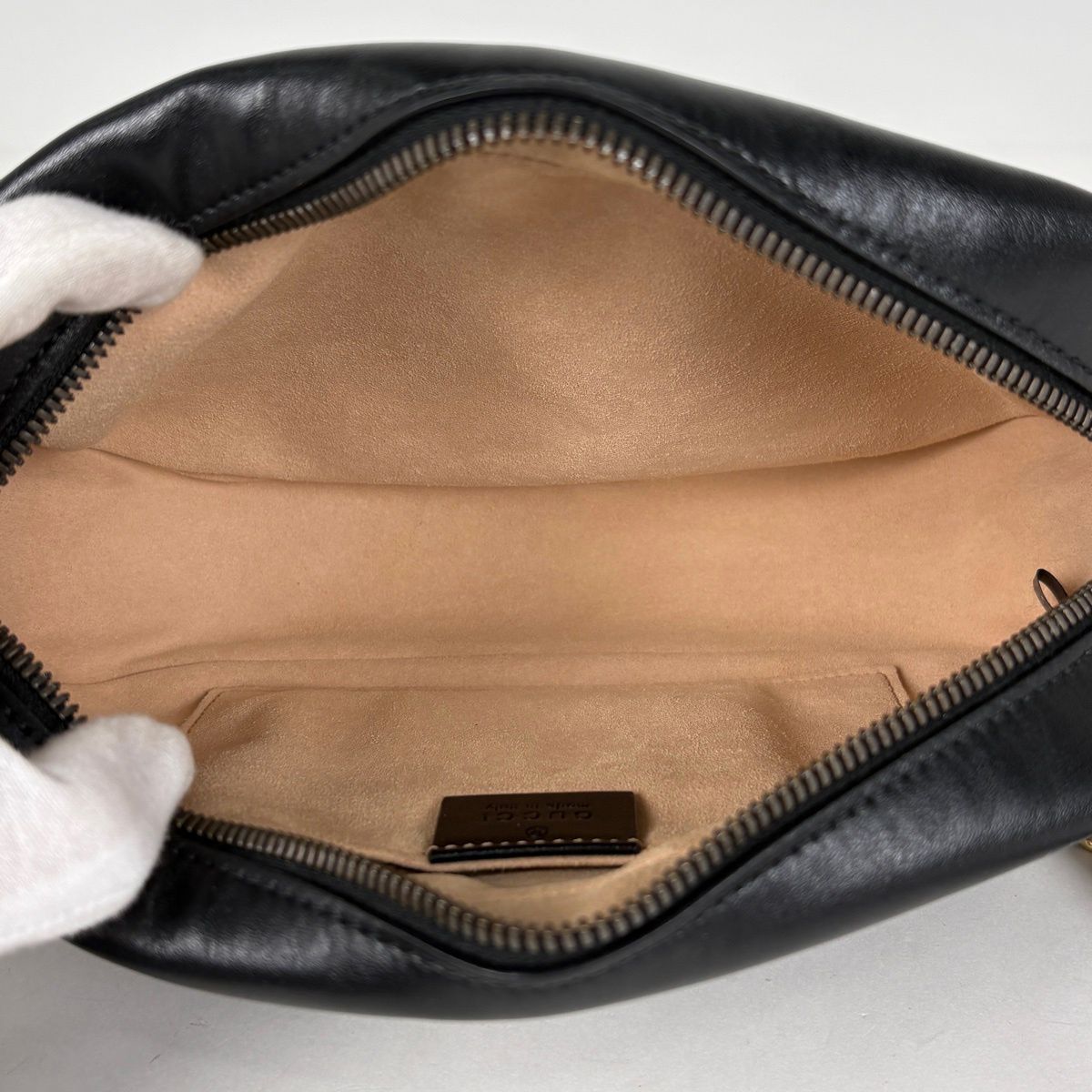 Gucci GG Marmont Chain Shoulder Bag Leather Black — view 7