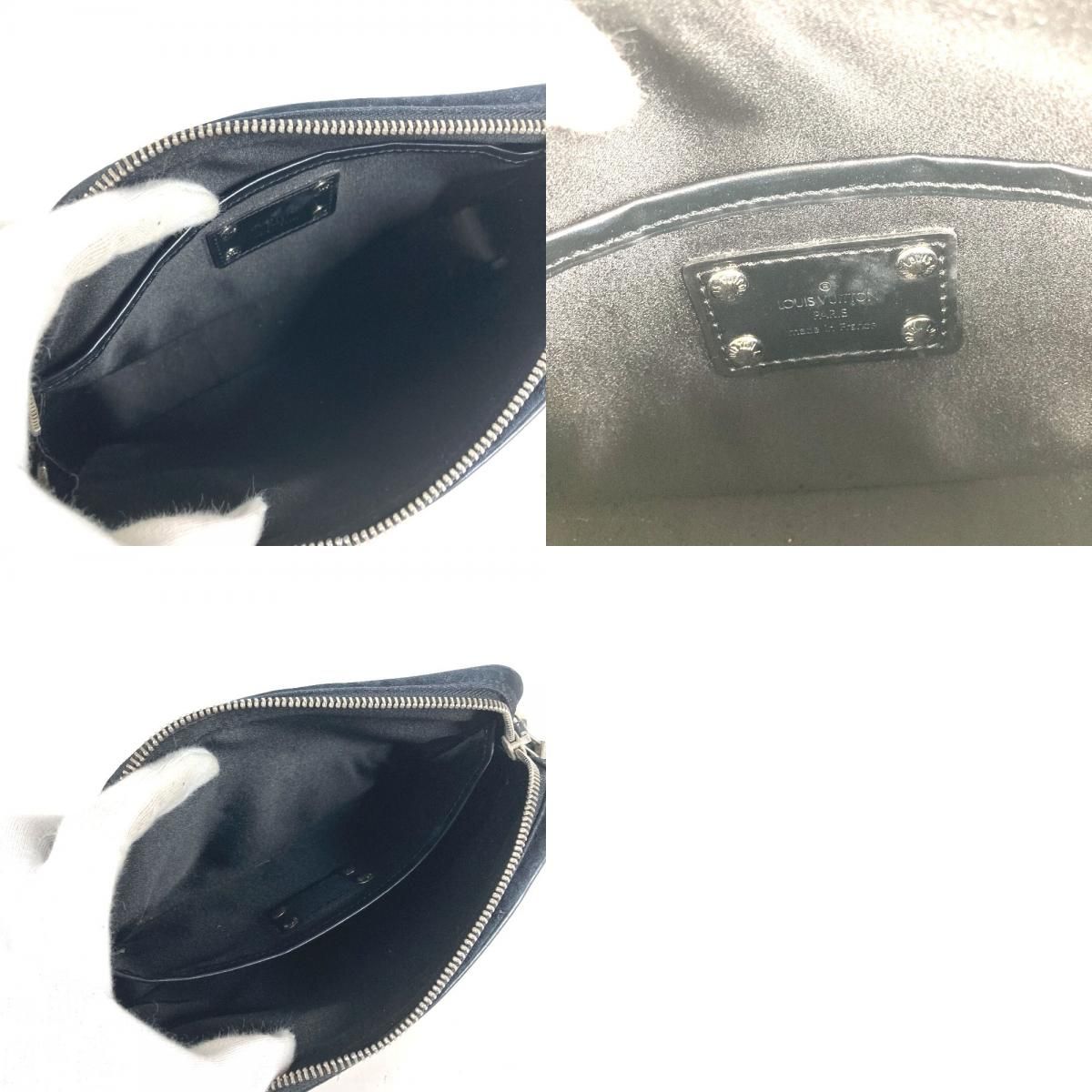 Louis Vuitton Shoulder Bag Pochette Comte de Fe Monogram Satin Canvas Black — view 9