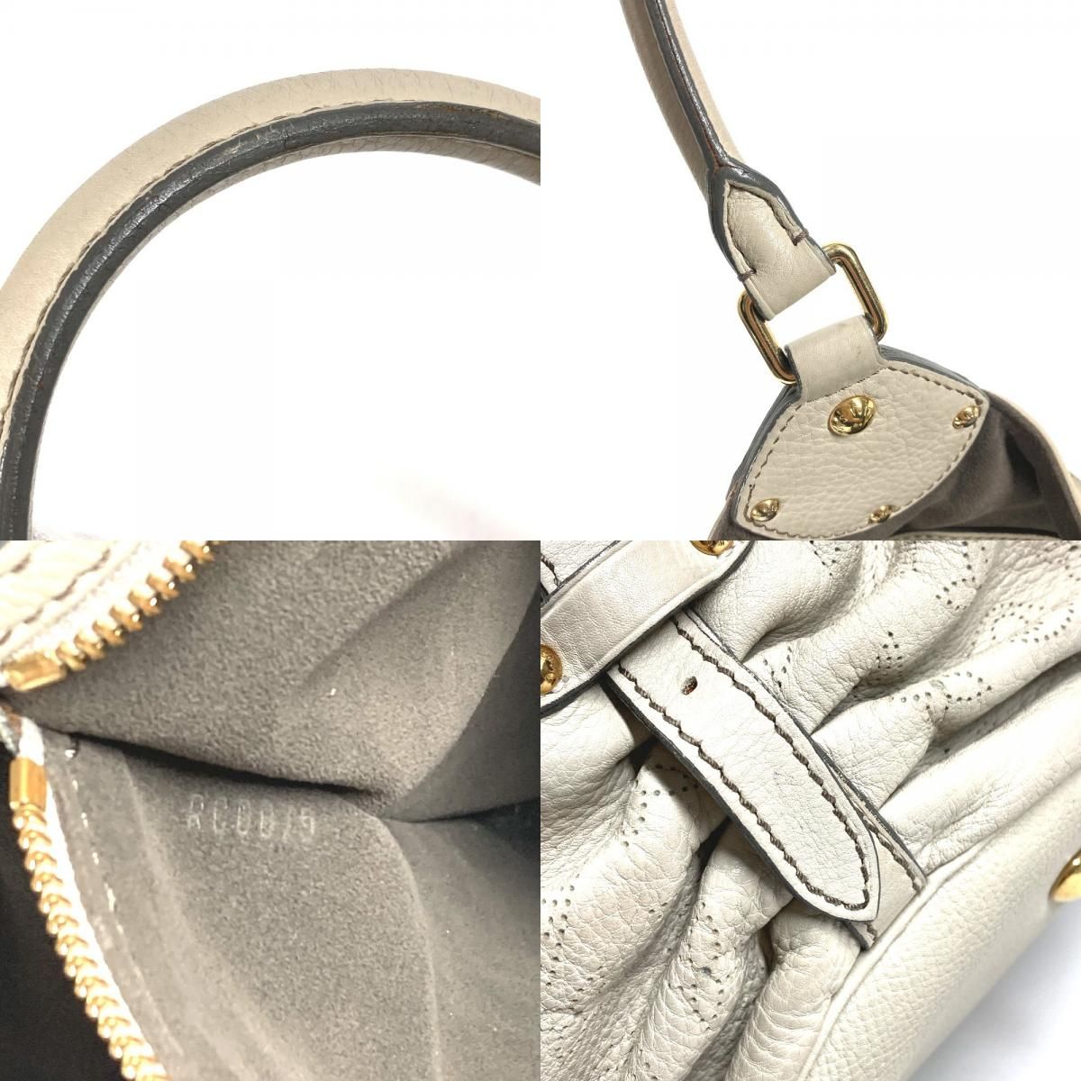 Louis Vuitton Shoulder Bag XL Monogram Mahina Leather Run White — view 9