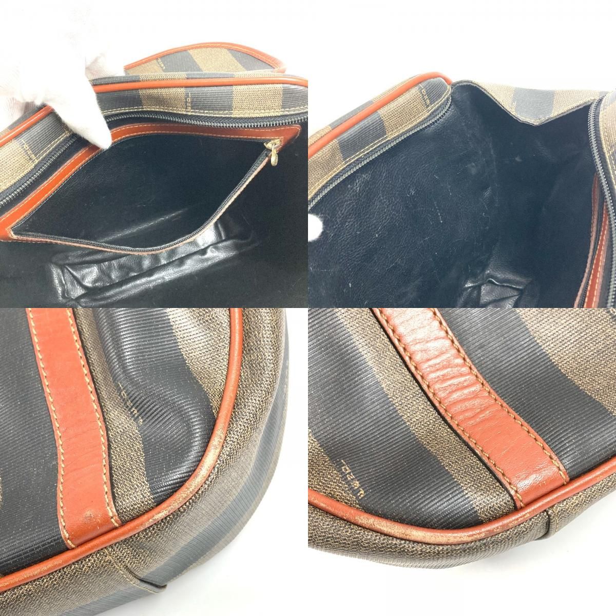 Fendi Handbag Logo Pecan Leather Khaki — view 9