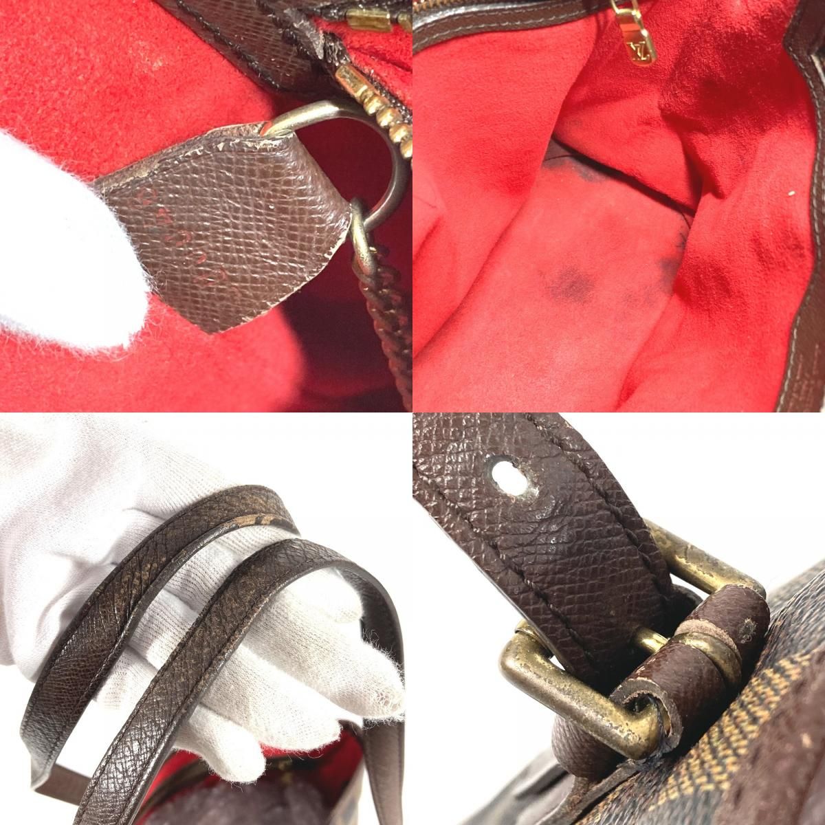 Louis Vuitton Shoulder Bag Marais Damier Canvas Ebene Brown — view 9