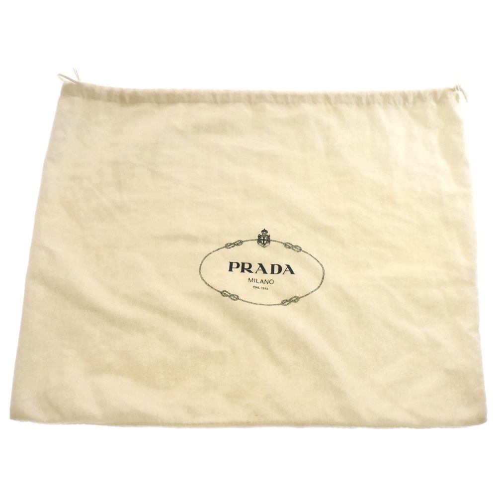 Prada Ribbon Shoulder Bag Black Nylon Leather Gold — view 6
