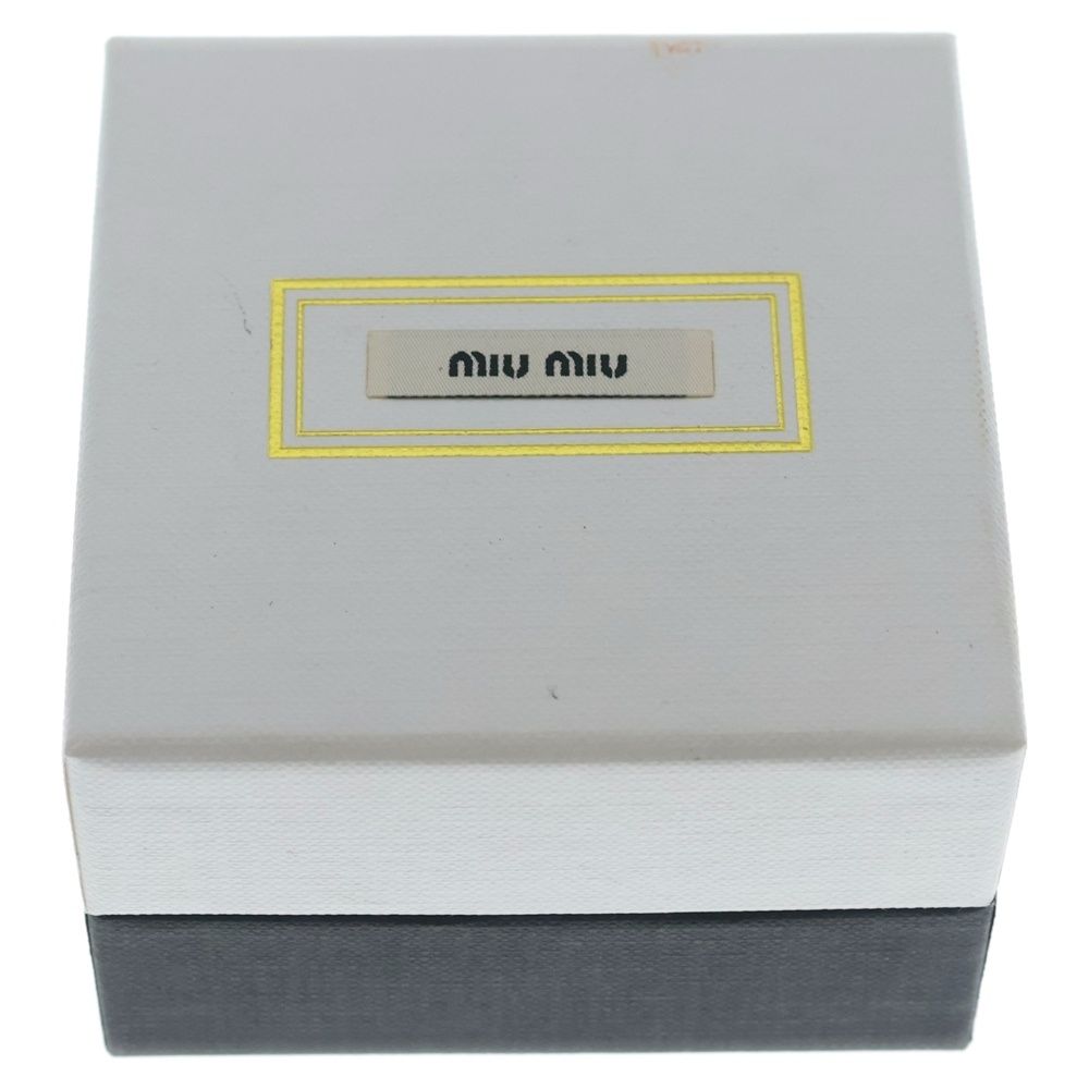 Miu Miu Faux Pearl M Logo Crystal Bijou Earrings White Silver — view 6