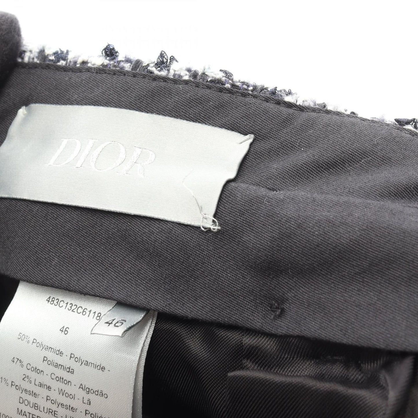 Dior Pants Cannage Twee Navy Cotton and Wool Blend — view 7