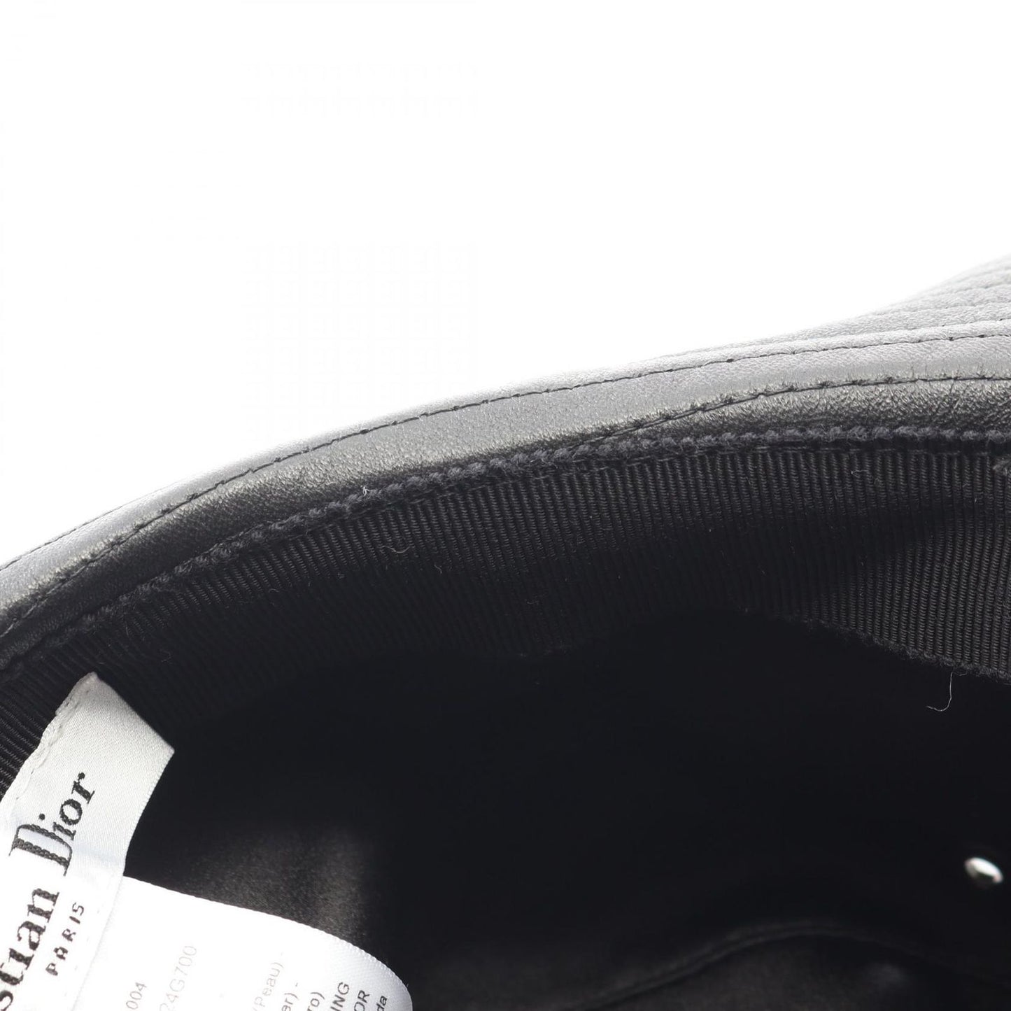 Dior Hat Teddy-d Tulle Bob Hat Bucket Black Leather Hat — view 7