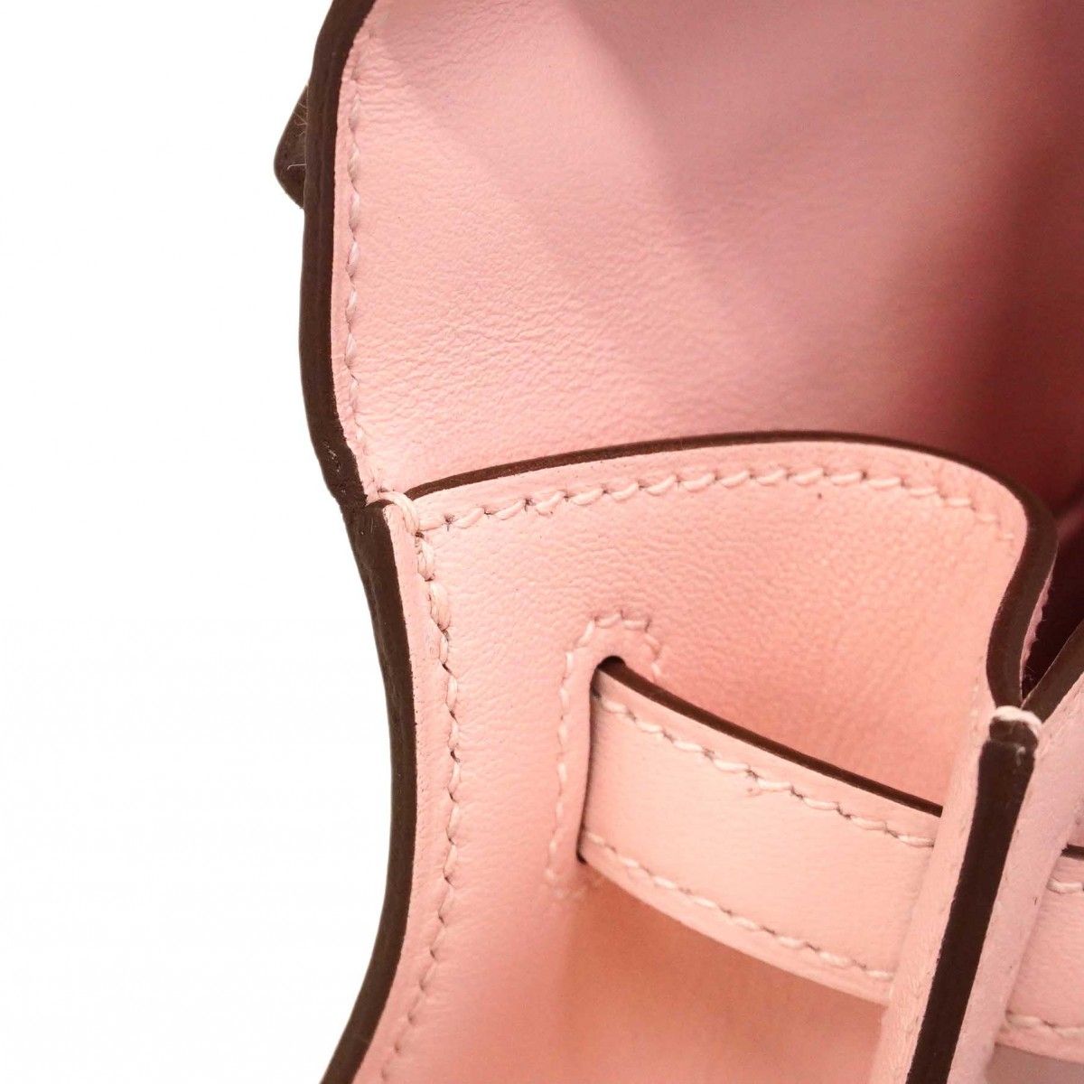 Hermes Handbag Pochette Kelly Swift Rose Sakura Silver — view 9